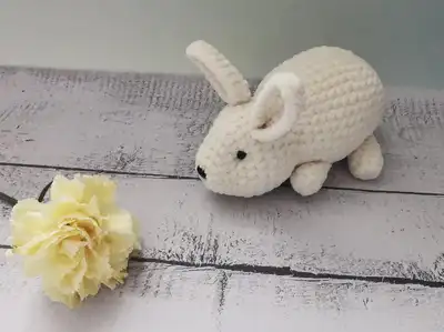 Rabbit Amigurumi Pattern step 1 - construction progress