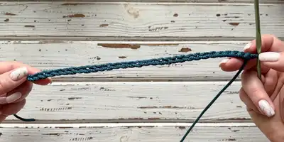 Nymphs Bag Crochet Pattern step 2 - assembly progress