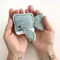Ragdoll Pocket Whale Amigurumi Pattern step 1 - construction progress