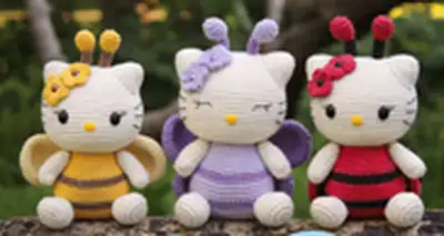 Spring Kitty Amigurumi Pattern step 2 - assembly progress