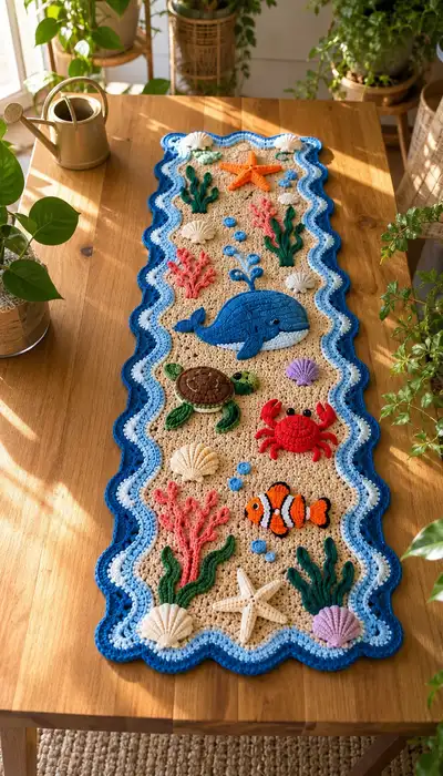 Undersea Table Runner Pattern step 1 - construction progress