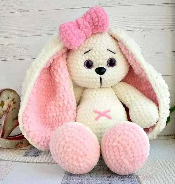 Bunny with Colorful Ears Amigurumi Pattern