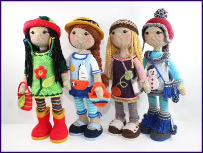 Emma Doll Amigurumi Pattern step 1 - construction progress