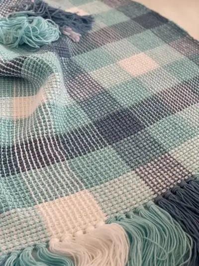 Gingham Blanket Pattern step 1 - construction progress