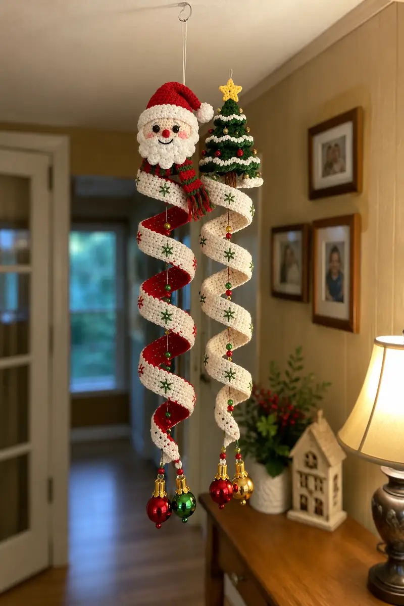 Free crochet pattern: Cute Christmas Spiral Garland Amigurumi Pattern - Intermediate level tutorial