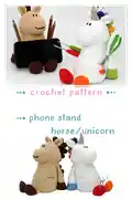 Phone Stand Horse/Unicorn Amigurumi Pattern step 1 - construction progress