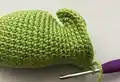 Clyde the Chameleon Amigurumi Pattern step 3 - details and accessories