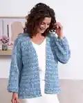 Ocean Mix Relaxed Crochet Cardigan Pattern step 1 - construction progress
