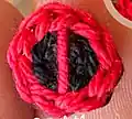 Mini Deadpool Amigurumi Pattern step 2 - assembly progress