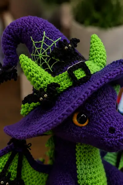 Witchy Dragon Amigurumi Pattern step 2 - assembly progress