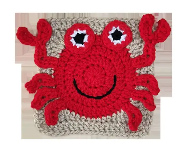 Crab Granny Square Crochet Pattern