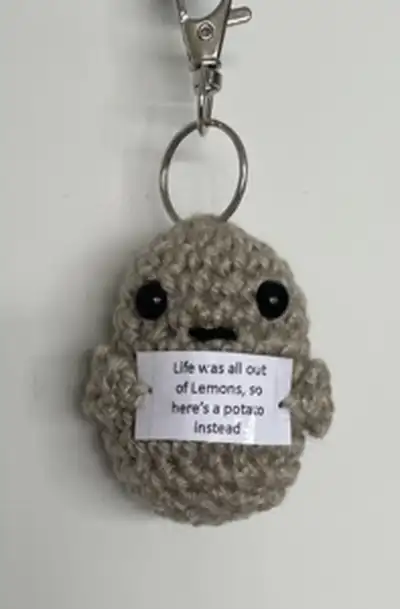 Positive Potato Amigurumi Pattern step 2 - assembly progress