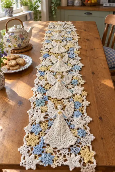Angel Stars Table Runner Pattern step 1 - construction progress