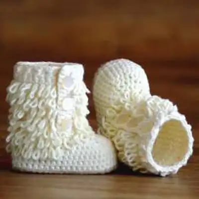 The Furrylicious Baby Boot Amigurumi Pattern step 1 - construction progress