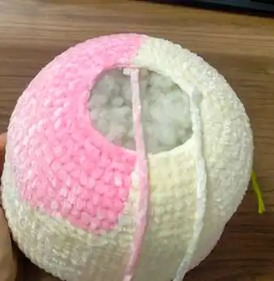 Cow Squishmallow Plushie Amigurumi Pattern step 2 - assembly progress