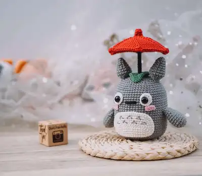 Little Lamp Series Totoro Amigurumi Pattern step 1 - construction progress