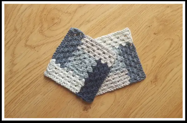 Color Block Square Crochet Coasters Pattern