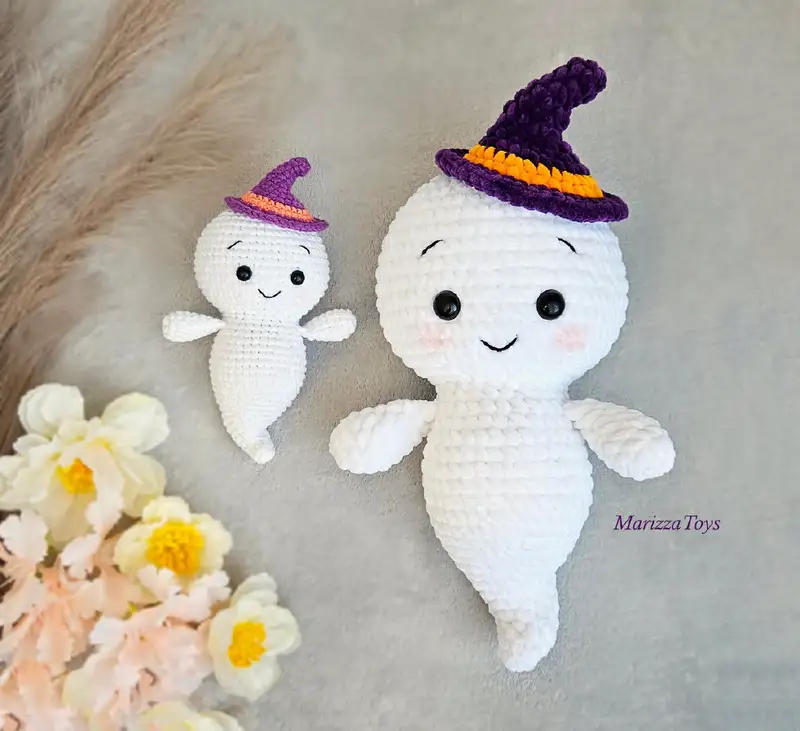 Free Beginner Friendly crochet pattern: Cute Plush Ghost Amigurumi Pattern - Easy to follow tutorial