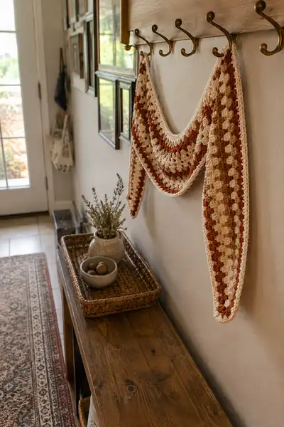 Cinnamon Swirl Granny Stripe Table Runner Pattern step 1 - construction progress