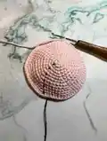 Piggy Bank Amigurumi Pattern step 2 - assembly progress