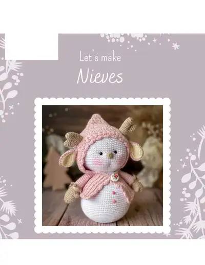 Nieves Amigurumi Pattern step 1 - construction progress