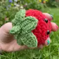 Stanley the Strawberry Amigurumi Pattern step 2 - assembly progress