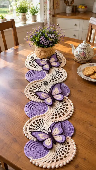 Butterfly Spiral Table Runner Pattern step 1 - construction progress