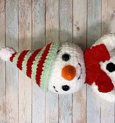 Snowman Amigurumi Pattern step 1 - construction progress