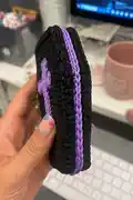 Mini Gothic Coffin Plushie Crochet Pattern step 2 - assembly progress