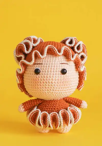 Caro-The Coral Girl Amigurumi Pattern step 1 - construction progress