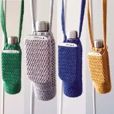 Granny Square Pocket Bottle Holder Pattern step 3 - details and accessories