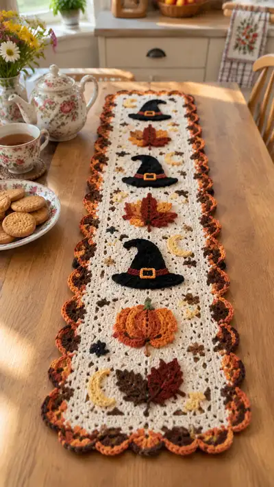 Autumn Harvest Table Runner Pattern step 1 - construction progress