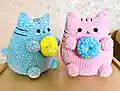 Adorable Cat with Donut Amigurumi Pattern step 2 - assembly progress