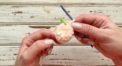 Bunny Amigurumi Pattern step 2 - assembly progress