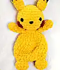 Pika the Electric Mouse Amigurumi Pattern step 1 - construction progress