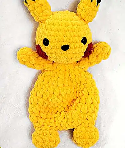 Pika the Electric Mouse Amigurumi Pattern step 1 - construction progress