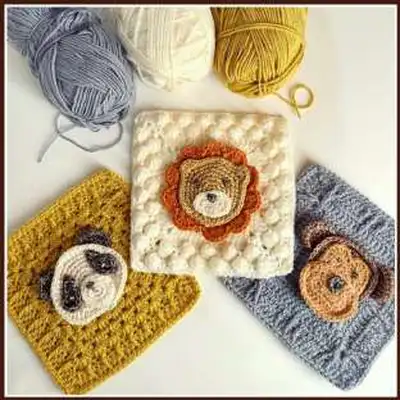 Animal Kingdom Blanket Pattern step 2 - assembly progress