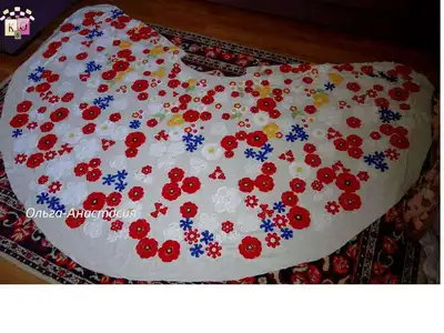 Modern Irish Lace Dress Pattern step 2 - assembly progress