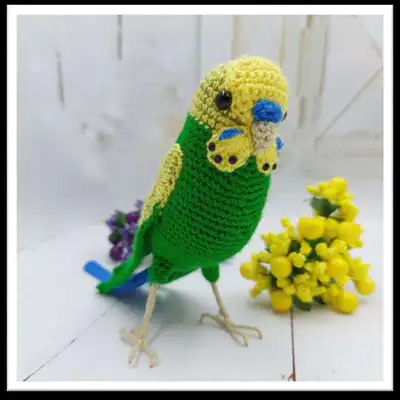 Budgerigar Amigurumi Pattern step 4 - final assembly and finishing