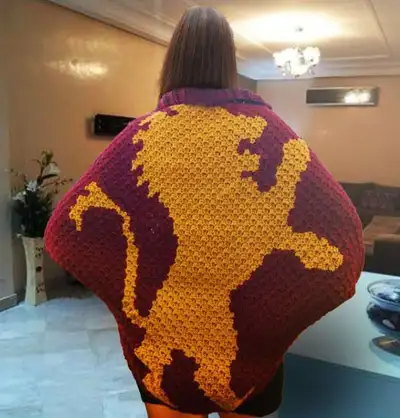 Lion Graphgan Cocoon Cardigan Pattern step 3 - details and accessories