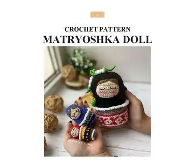 Matryoshka Doll Amigurumi Pattern step 1 - construction progress