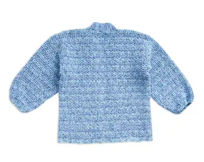 Ocean Mix Relaxed Crochet Cardigan Pattern step 3 - details and accessories