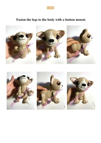 Chihuahua in a Carrier Bag Amigurumi Pattern step 3 - details and accessories