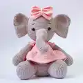 Little Elephant Amigurumi Pattern step 1 - construction progress