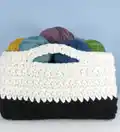 Any-Size Square Container Crochet Pattern step 2 - assembly progress