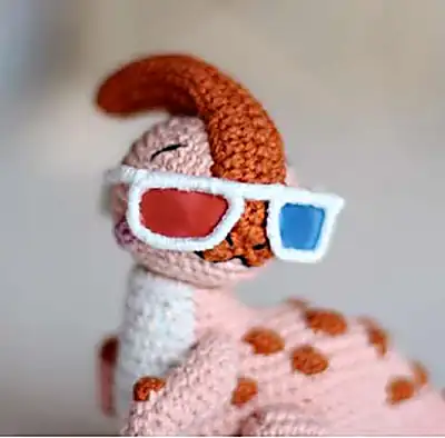 Parasaurolophus Ginny Amigurumi Pattern step 3 - details and accessories