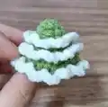 Christmas Tree Cat Amigurumi Pattern step 2 - assembly progress