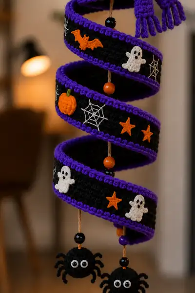 Spooky Spiral Pumpkin Witch Amigurumi Pattern step 2 - assembly progress
