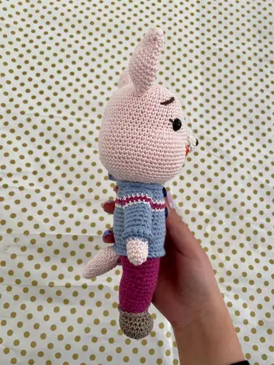 Pinky Pig Amigurumi Pattern step 2 - assembly progress
