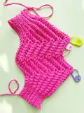 Face Mask Crochet Pattern step 2 - assembly progress